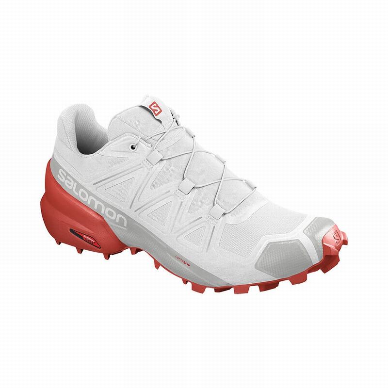 Salomon SPEEDCROSS 5 Zapatillas Trail Running Hombre - Blancas / Rojas - Colombia (06732-XPKO)